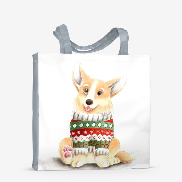 Сумка-шоппер «Собака корги в свитере»