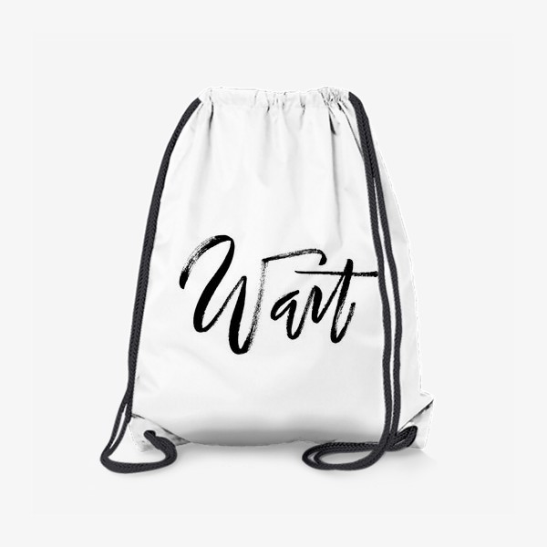 Рюкзак «Wait | Ручная надпись в стиле экспрессивный браш леттеринг»