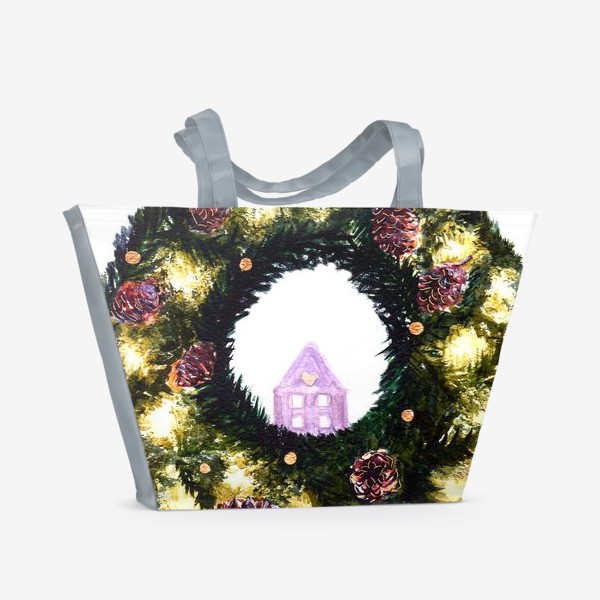 Пляжная сумка «Рождественский венок»