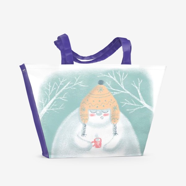 Пляжная сумка &laquo;Сонный снеговик&raquo;
