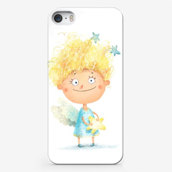 Чехол iPhone «Ангелочек со звёздами»