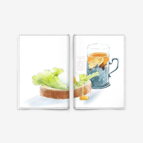 Обложка для паспорта «Завтрак с яйцом-пашот»