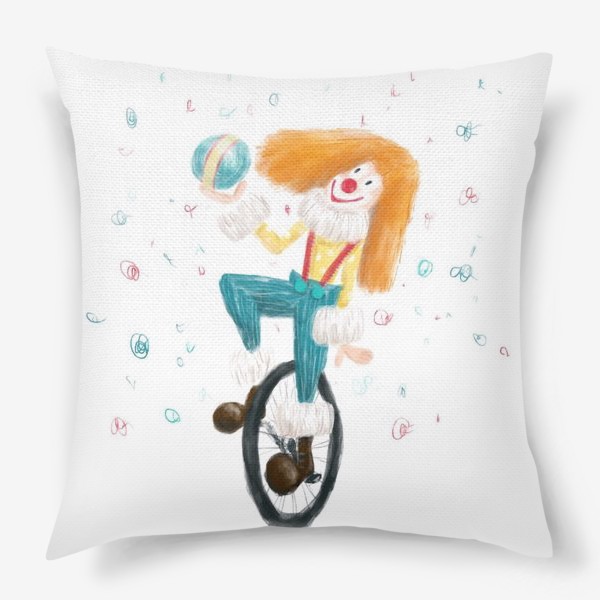 Подушка «Клоун на велосипеде»