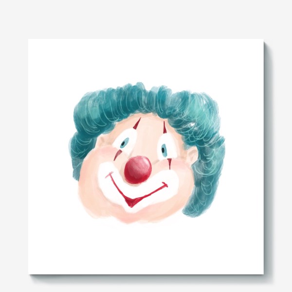 Холст «Клоун с голубыми волосами»