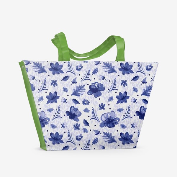 Пляжная сумка «Кобальтовые цветы»