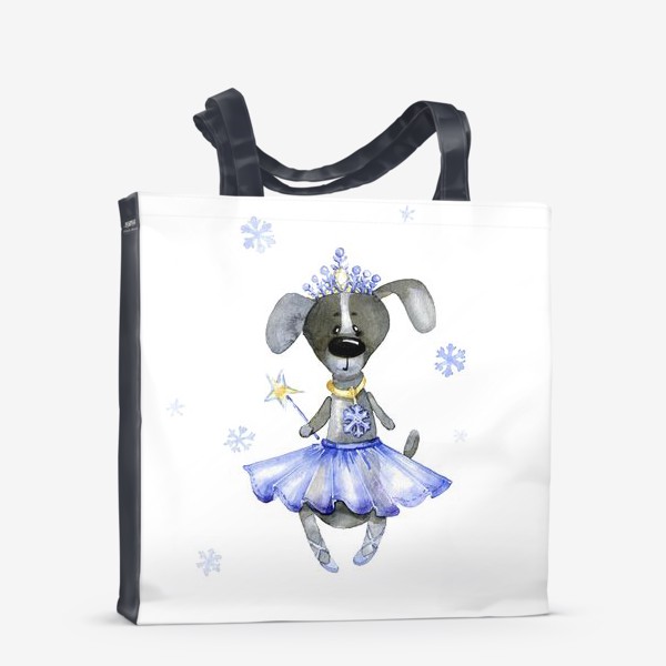 Сумка-шоппер «Собачка в костюме снежинки»