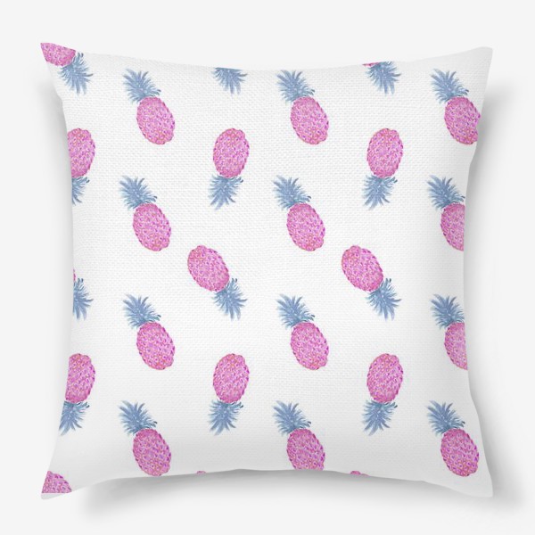 Подушка «Pink Pineapple Watercolor Pattern»