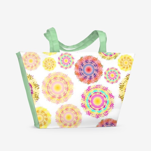 Пляжная сумка &laquo;Разноцветные абстрактные круги 2&raquo;