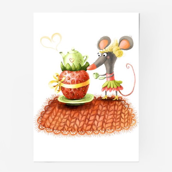 Постер «Мышка и чаепитие»
