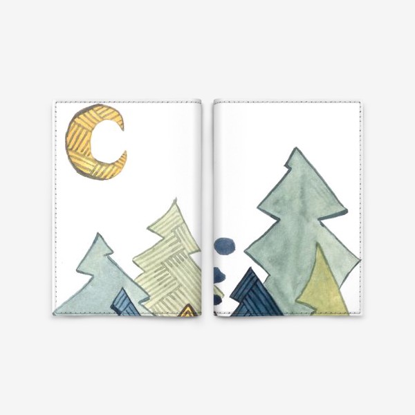 Обложка для паспорта «дом под луной»