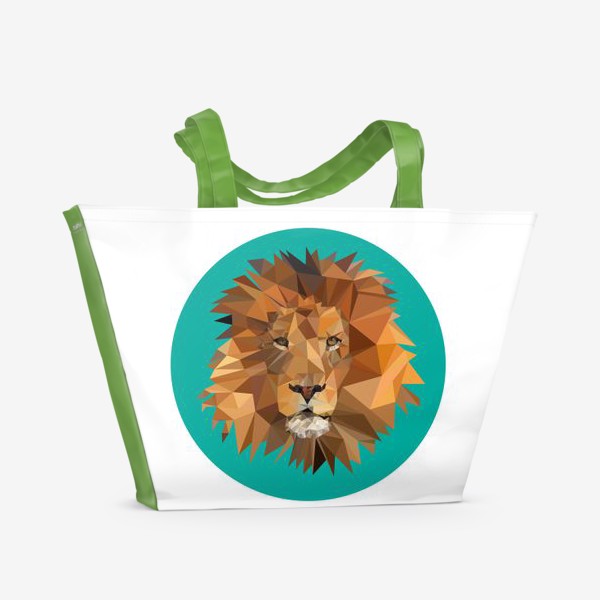 Пляжная сумка «Полигональный лев»
