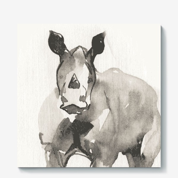 Холст «Носорог. Акварельная серия животных»