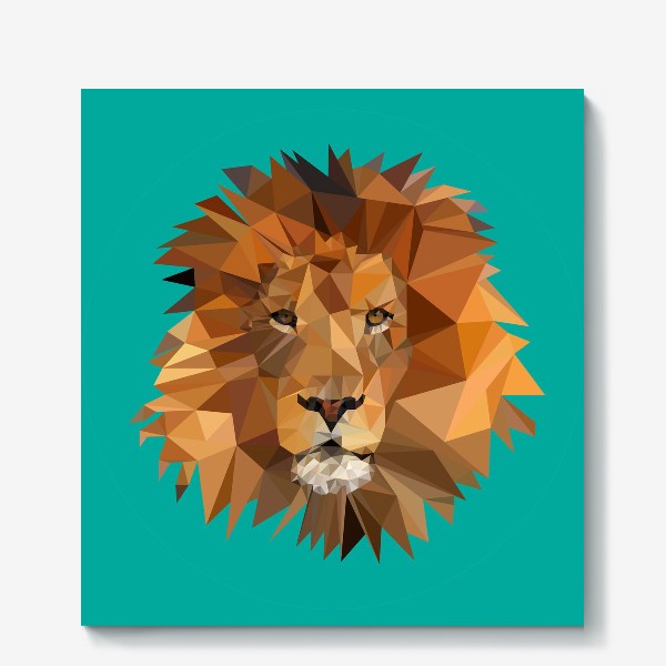 Холст «Полигональный лев»