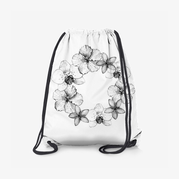 Рюкзак «Венок из тропических цветов. Графика»