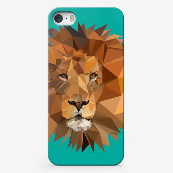 Чехол iPhone «Полигональный лев»