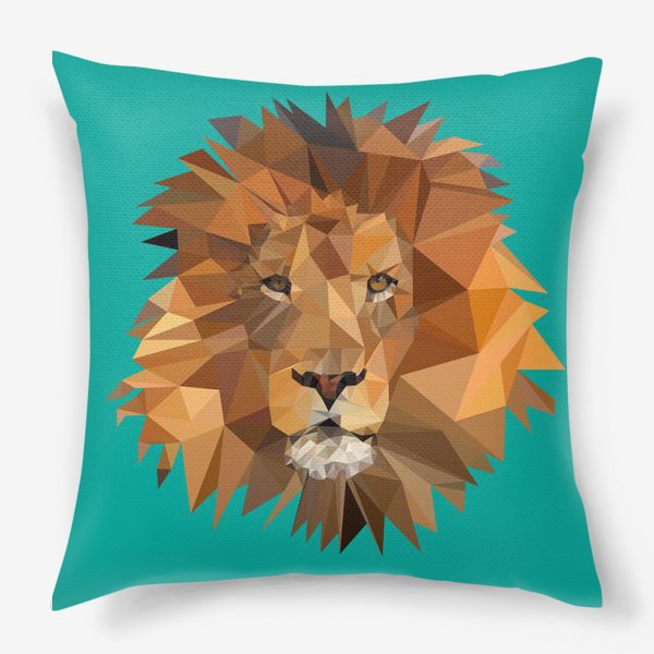 Подушка «Полигональный лев»