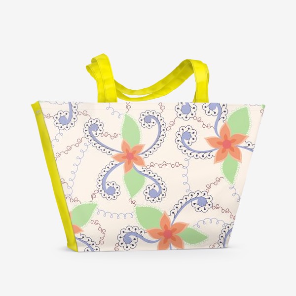 Пляжная сумка &laquo;Абстрактные винтажные цветы&raquo;