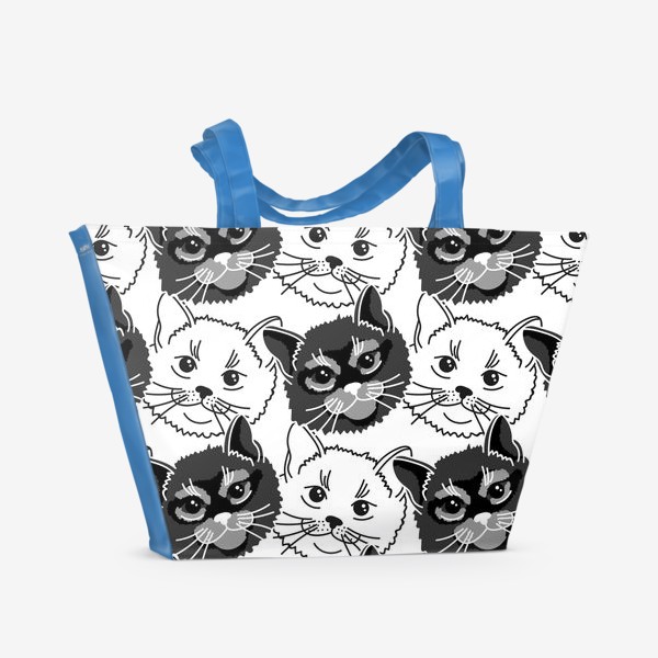 Пляжная сумка «Много котиков не бывает»
