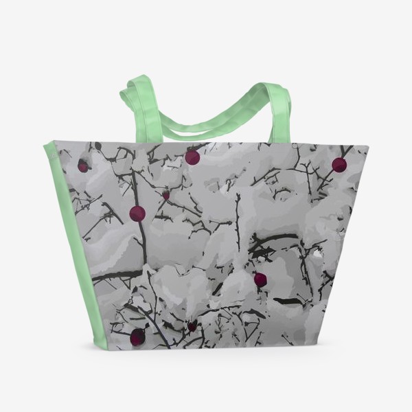 Пляжная сумка «Яблони в снегу»