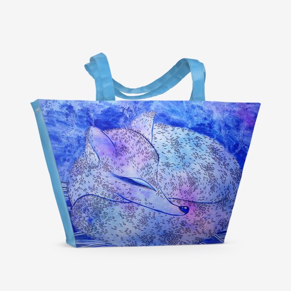 Пляжная сумка «Зимняя синяя лиса»
