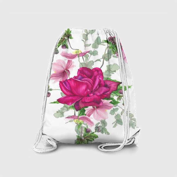 Рюкзак «Цветочная композиция с розой и анемонами»