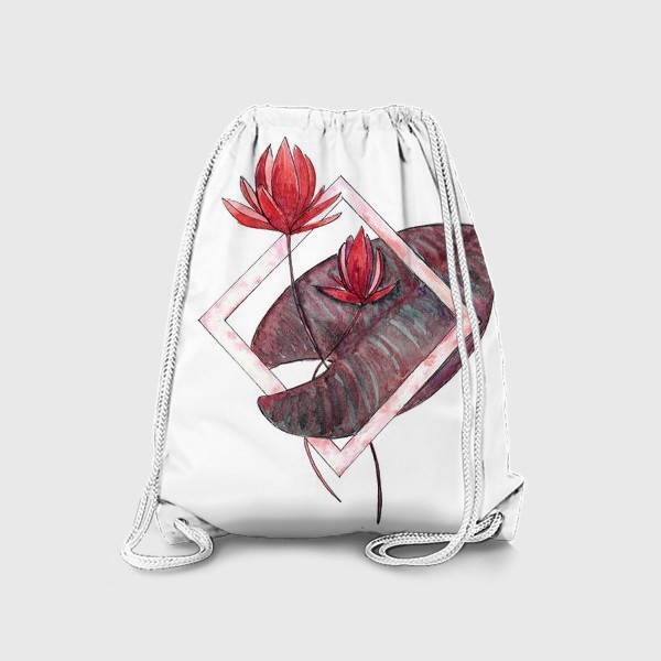 Рюкзак «Цветочная геометрия: Красная кувшинка»