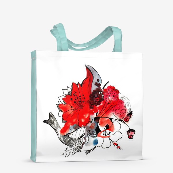 Сумка-шоппер «Птичка в цветах»