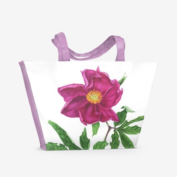 Пляжная сумка «Ярко-розовый пион»