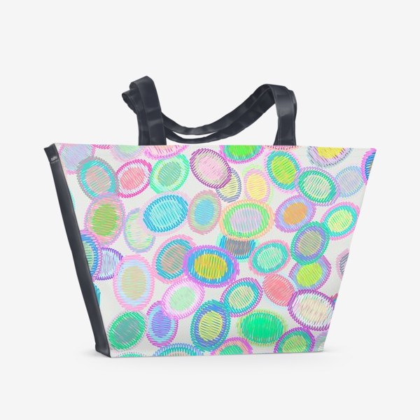 Пляжная сумка «Абстрактные полосатые овалы»