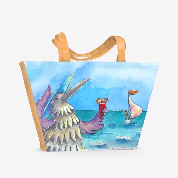 Пляжная сумка «Ворона в отпуске на море»