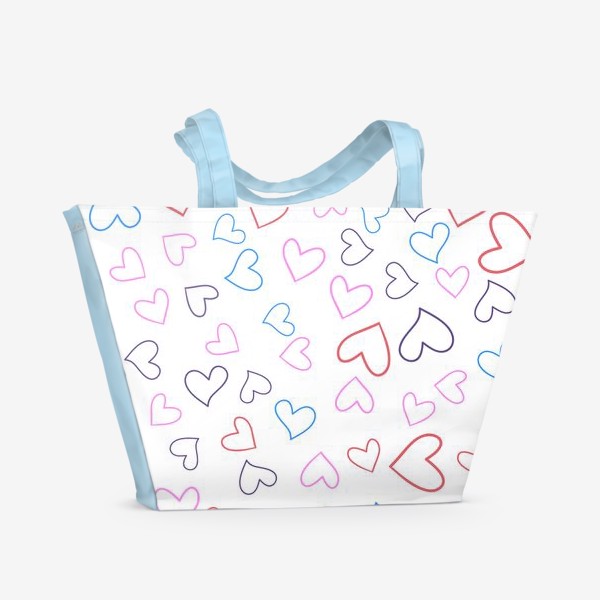 Пляжная сумка «Сердечки разноцветные»