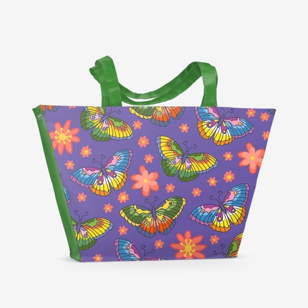 Пляжная сумка «Яркие бабочки»