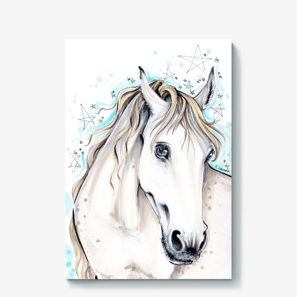 Холст «белая лошадь»