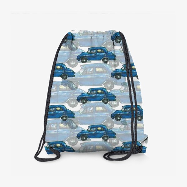 Рюкзак «Авто тачки машины синий паттерн »