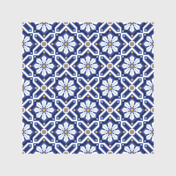 Шторы «синий геометрический орнамент»