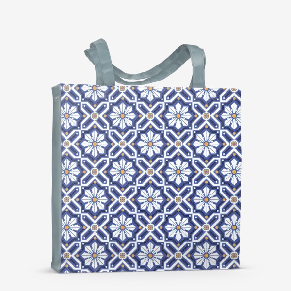 Сумка-шоппер «синий геометрический орнамент»