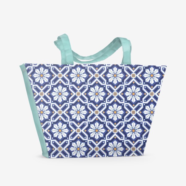 Пляжная сумка &laquo;синий геометрический орнамент&raquo;
