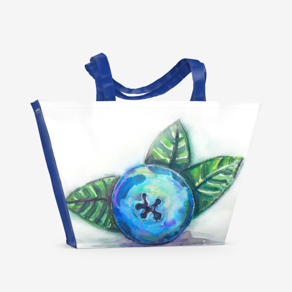 Пляжная сумка «голубика или черника с листиками»