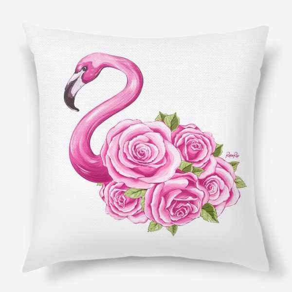 Подушка «розовый фламинго »