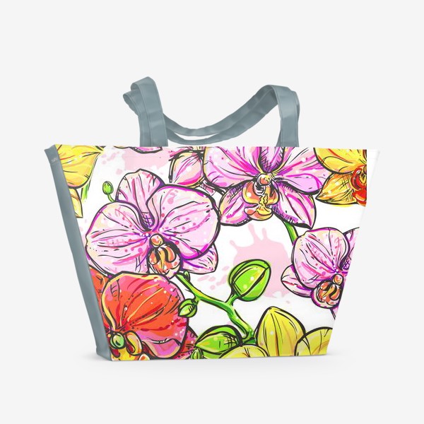 Пляжная сумка «орхидеи паттерн»