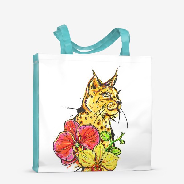 Сумка-шоппер «кот и орхидеи»