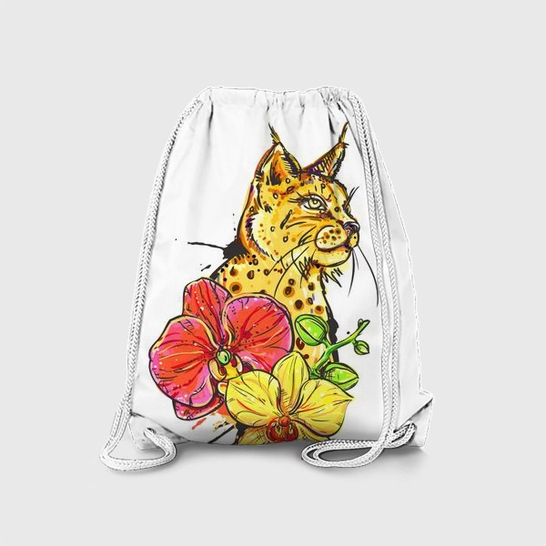 Рюкзак «кот и орхидеи»
