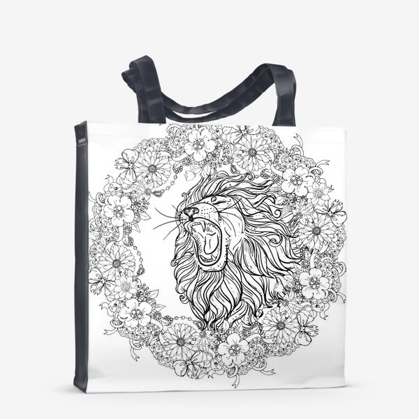 Сумка-шоппер «лев и цветы»