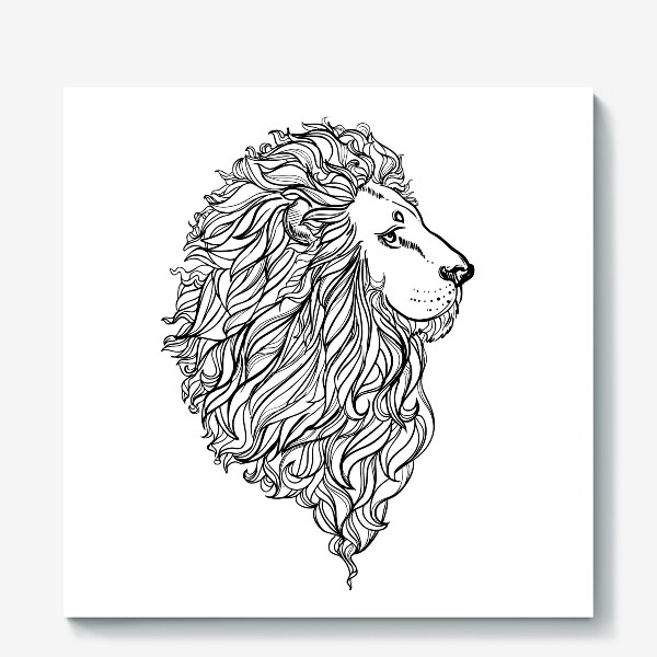 Холст «лев в профиль»