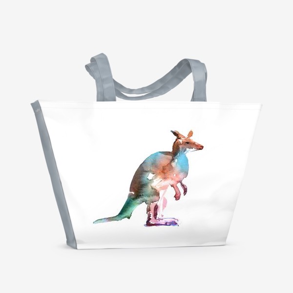 Пляжная сумка «Кенгуру. Акварельная серия животных.»