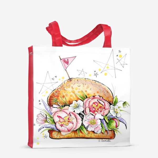 Сумка-шоппер «Цветочный бургер»