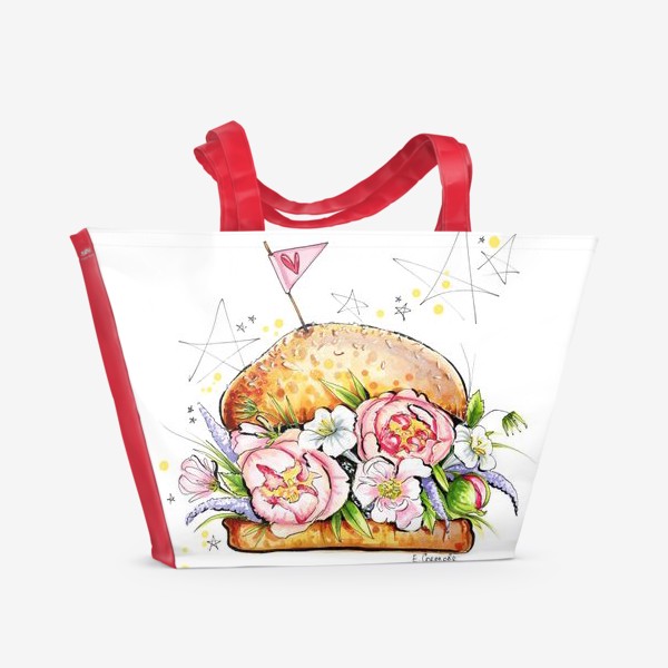 Пляжная сумка «Цветочный бургер»
