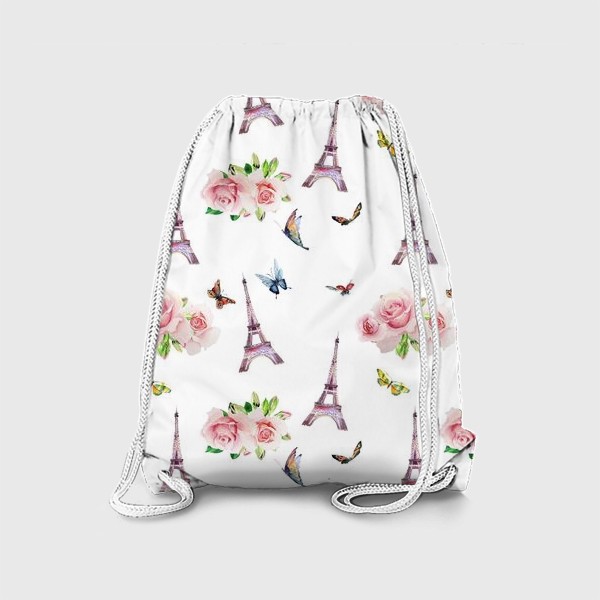 Рюкзак «Узор с цветами и бабочками»