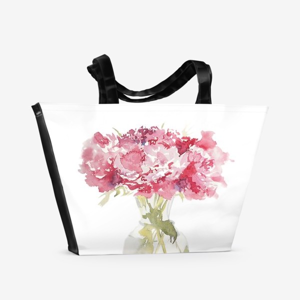 Пляжная сумка «Розовые пионы»