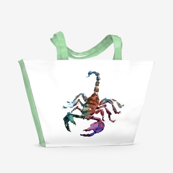 Пляжная сумка «Опасный скорпион. Акварельная серия животных.»
